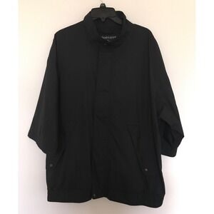 Footjoy Dryjoys Black Full Zip Windbreaker Rain Jacket Mens XL Waterproof Golf